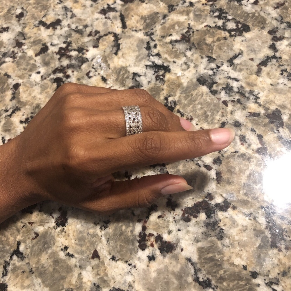 Silver fashion ring.